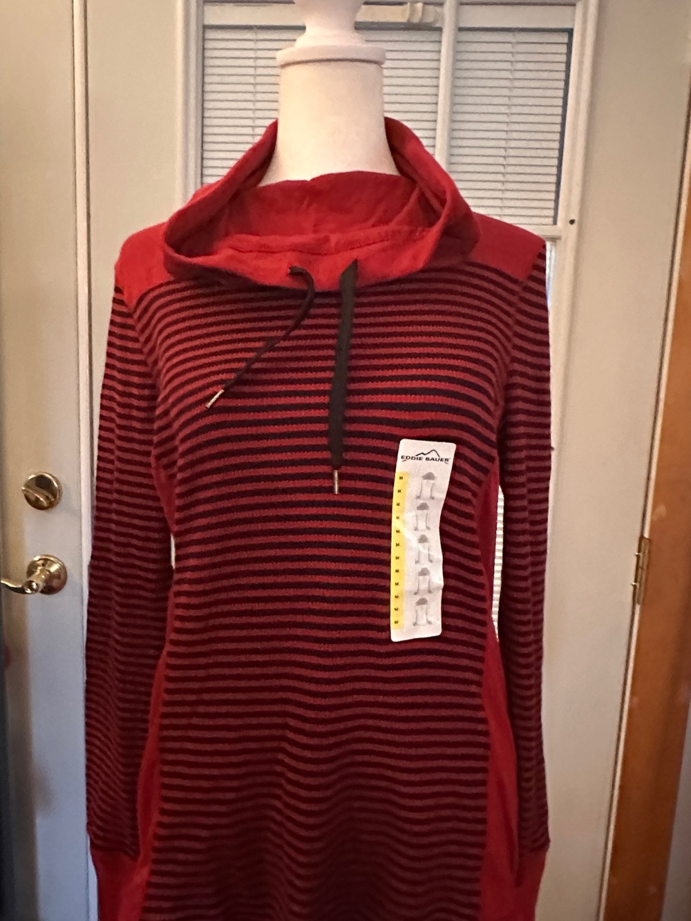 Vintage Eddie Bauer Women’s Cowl Neck Striped Tunic Top – Size Medium – NWT